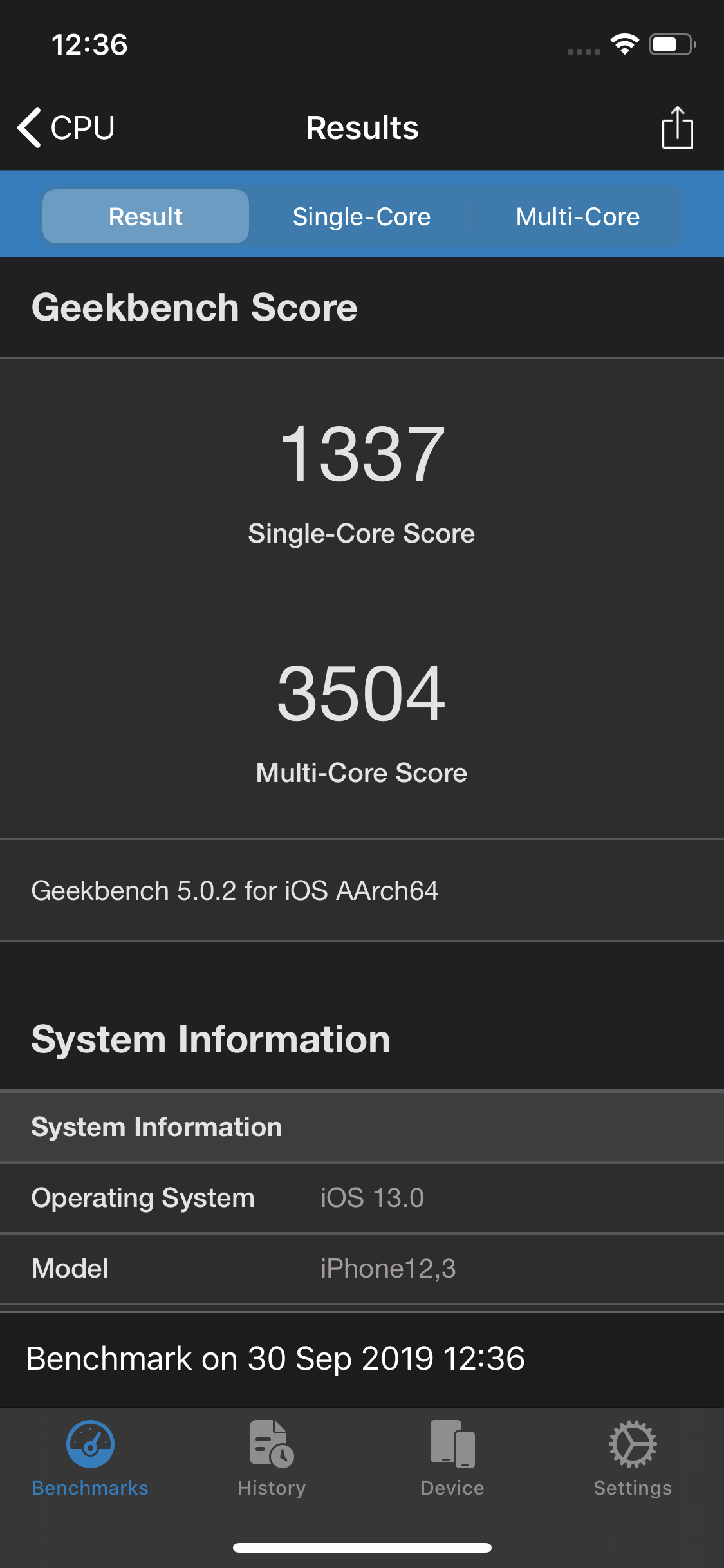Geekbench5 Benchmark