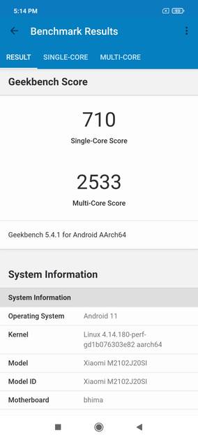 Geekbench5 Benchmark