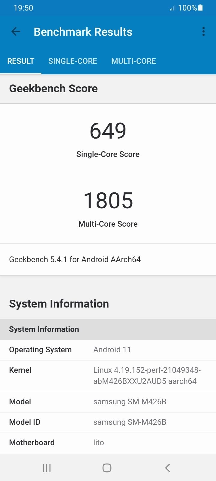 Geekbench5 Benchmark