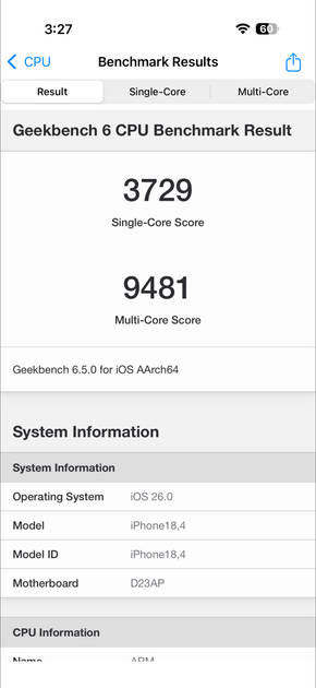 Geekbench6 Benchmark