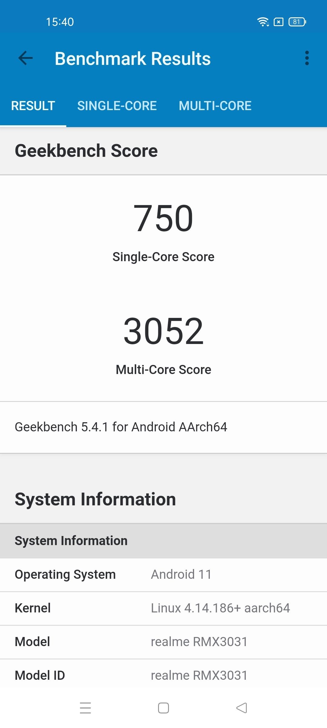 Geekbench5 Benchmark