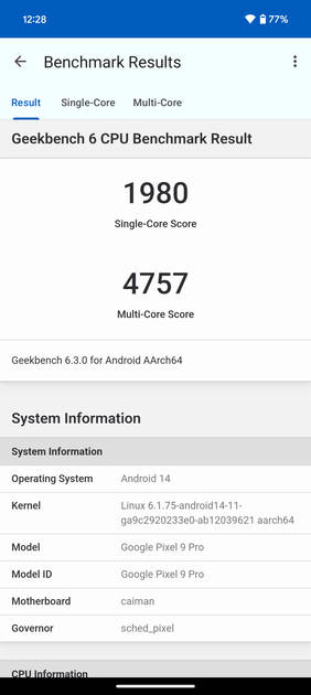 Geekbench6 Benchmark