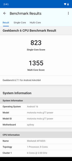 Geekbench6 Benchmark
