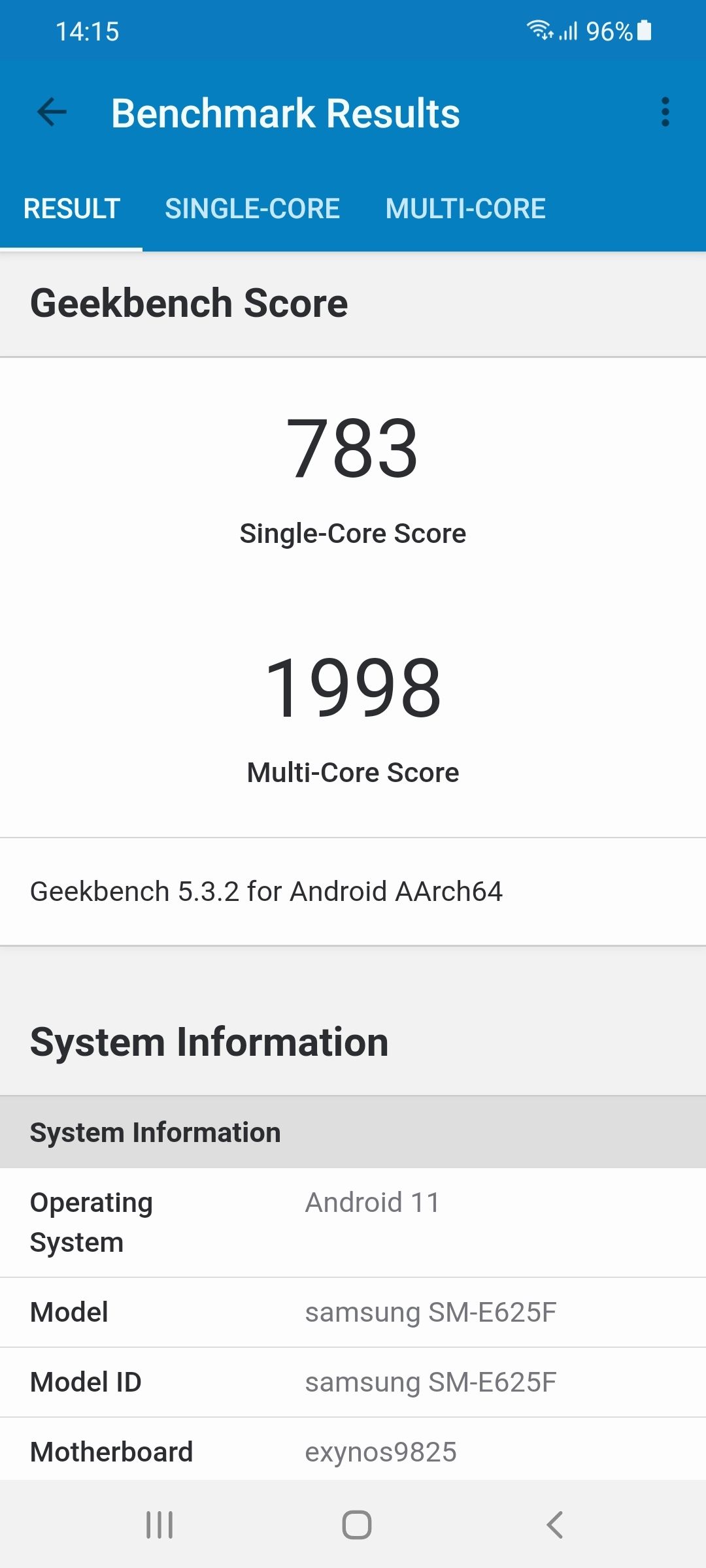 Geekbench5 Benchmark