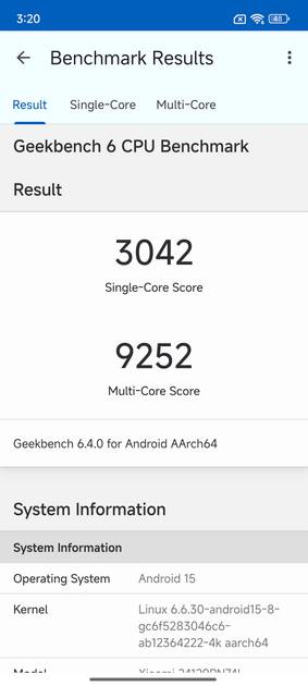 Geekbench6 Benchmark