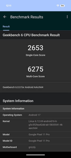 Geekbench6 Benchmark