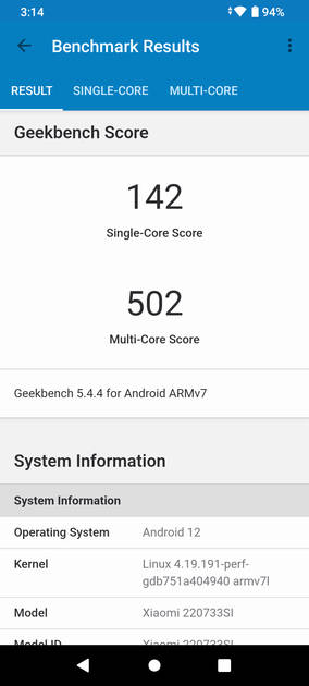 Geekbench5 Benchmark