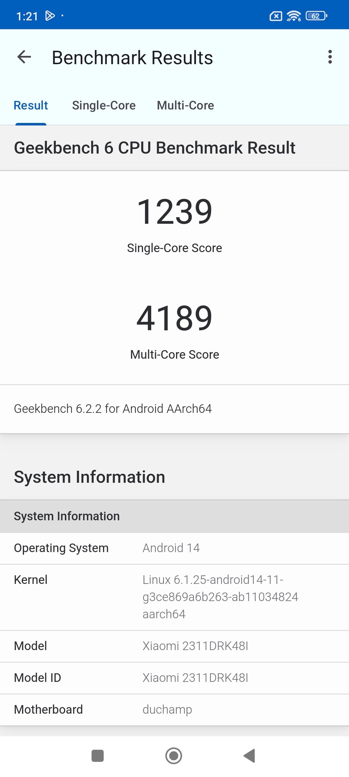 Geekbench6 Benchmark