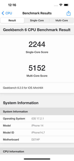 Geekbench6 Benchmark