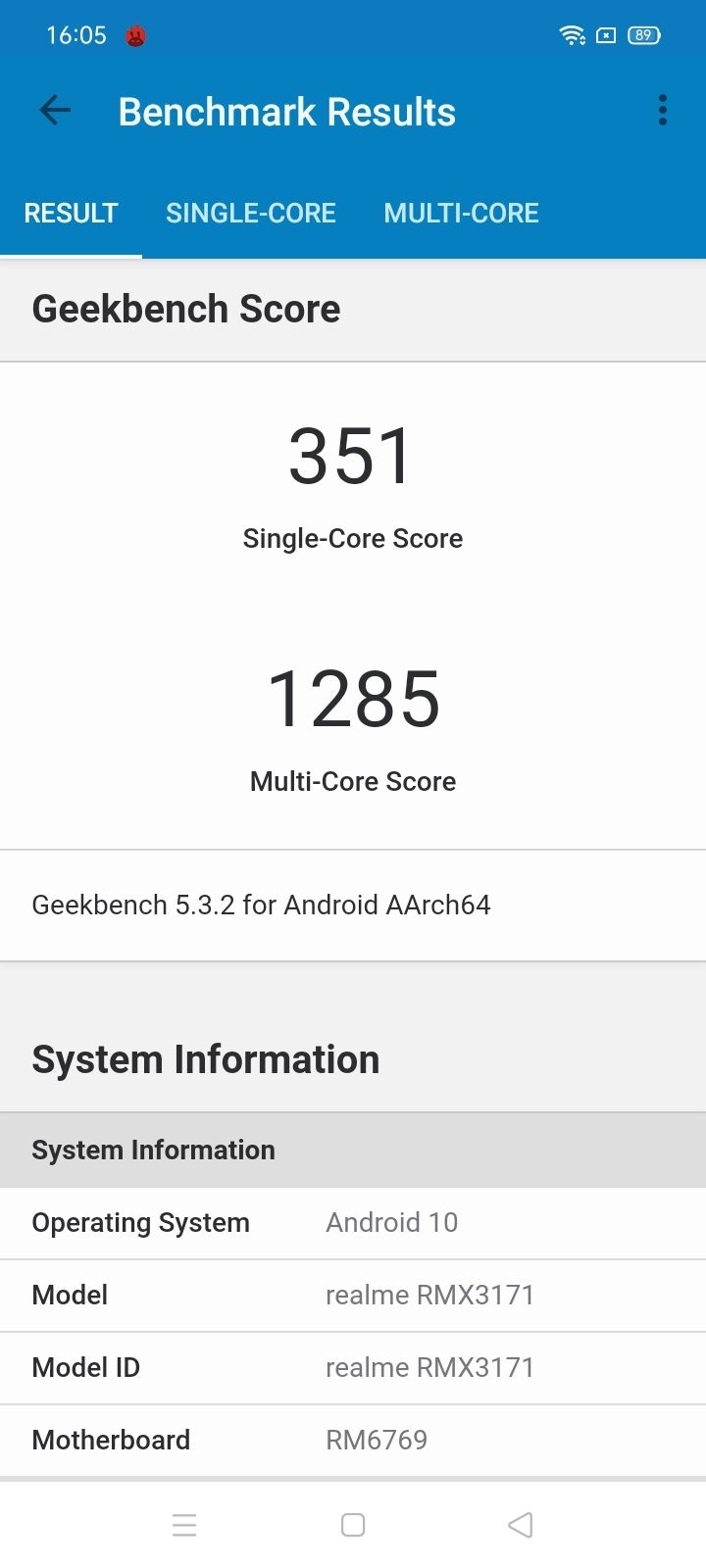 Geekbench5 Benchmark