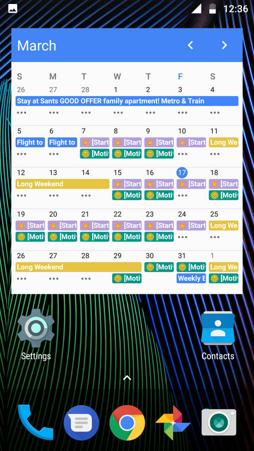 Moto G5 Plus Screen With Widgets