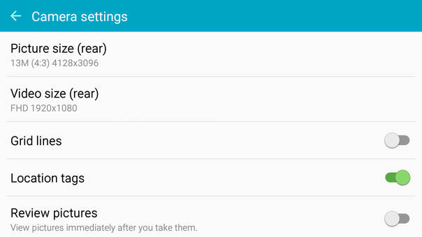 samsung j5 camera specs