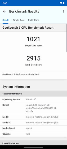 Geekbench6 Benchmark