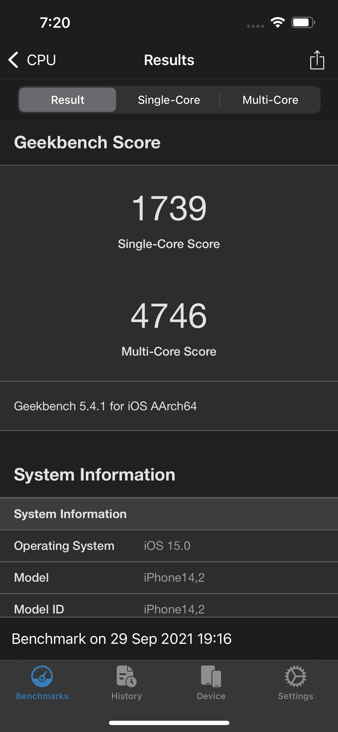 Geekbench5 Benchmark