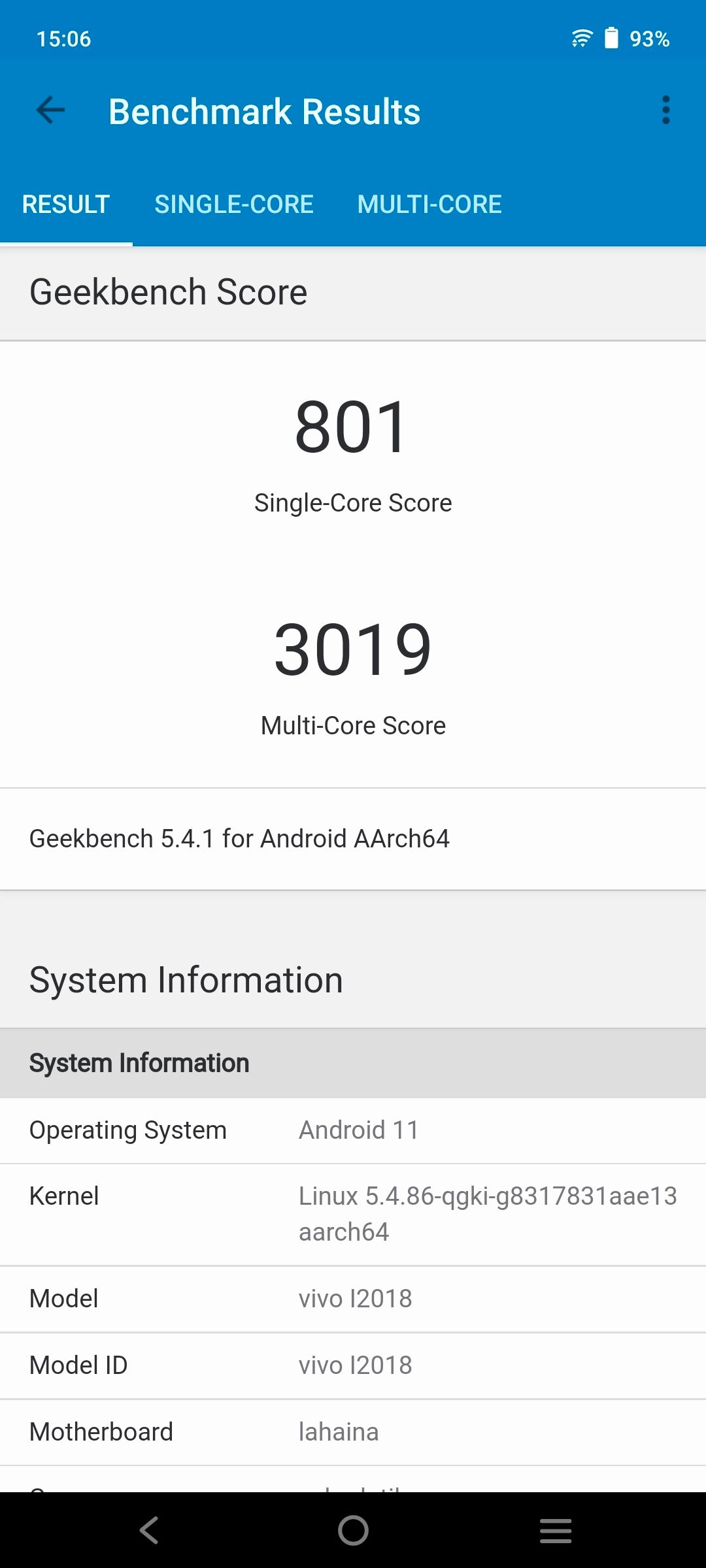 Geekbench5 Benchmark