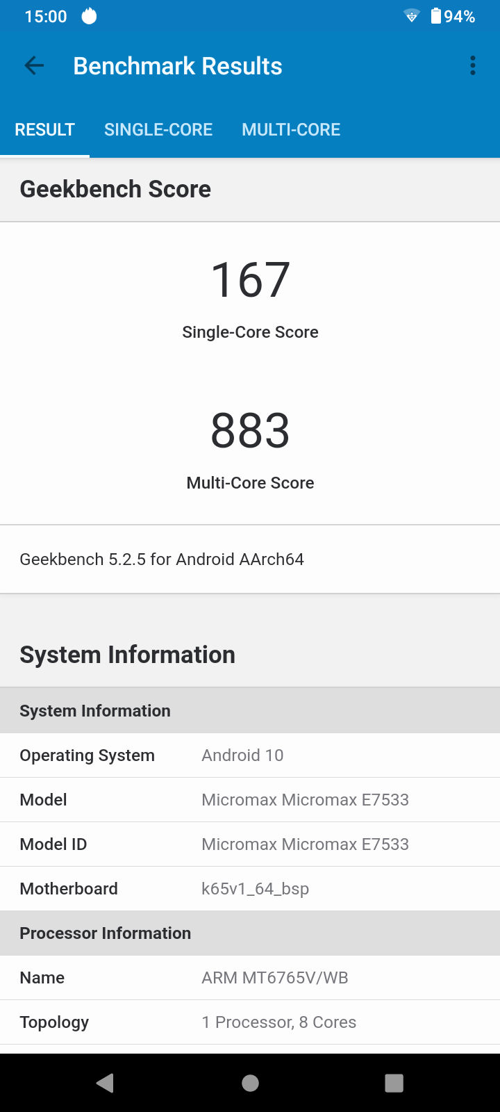Geekbench5 Benchmark