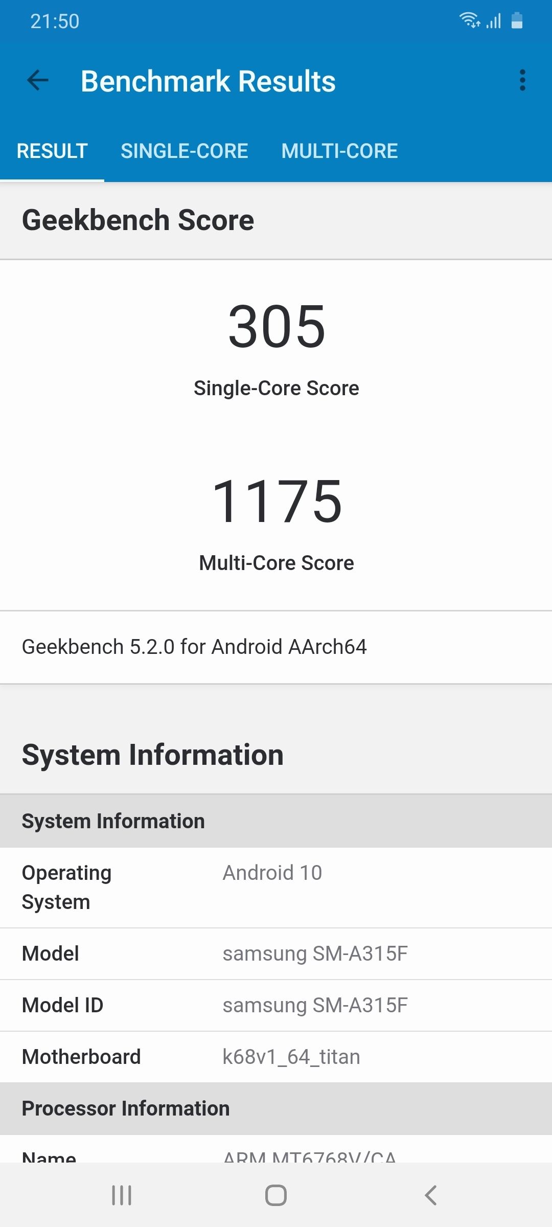 Geekbench5 Benchmark