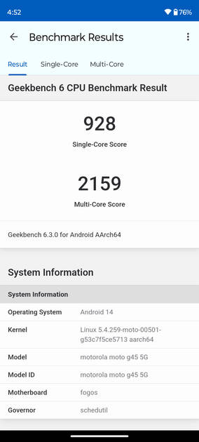 Geekbench6 Benchmark