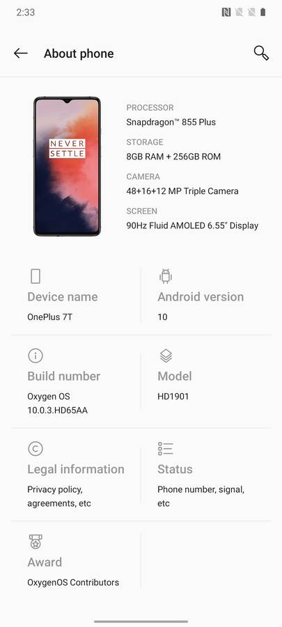 oneplus 7t ui