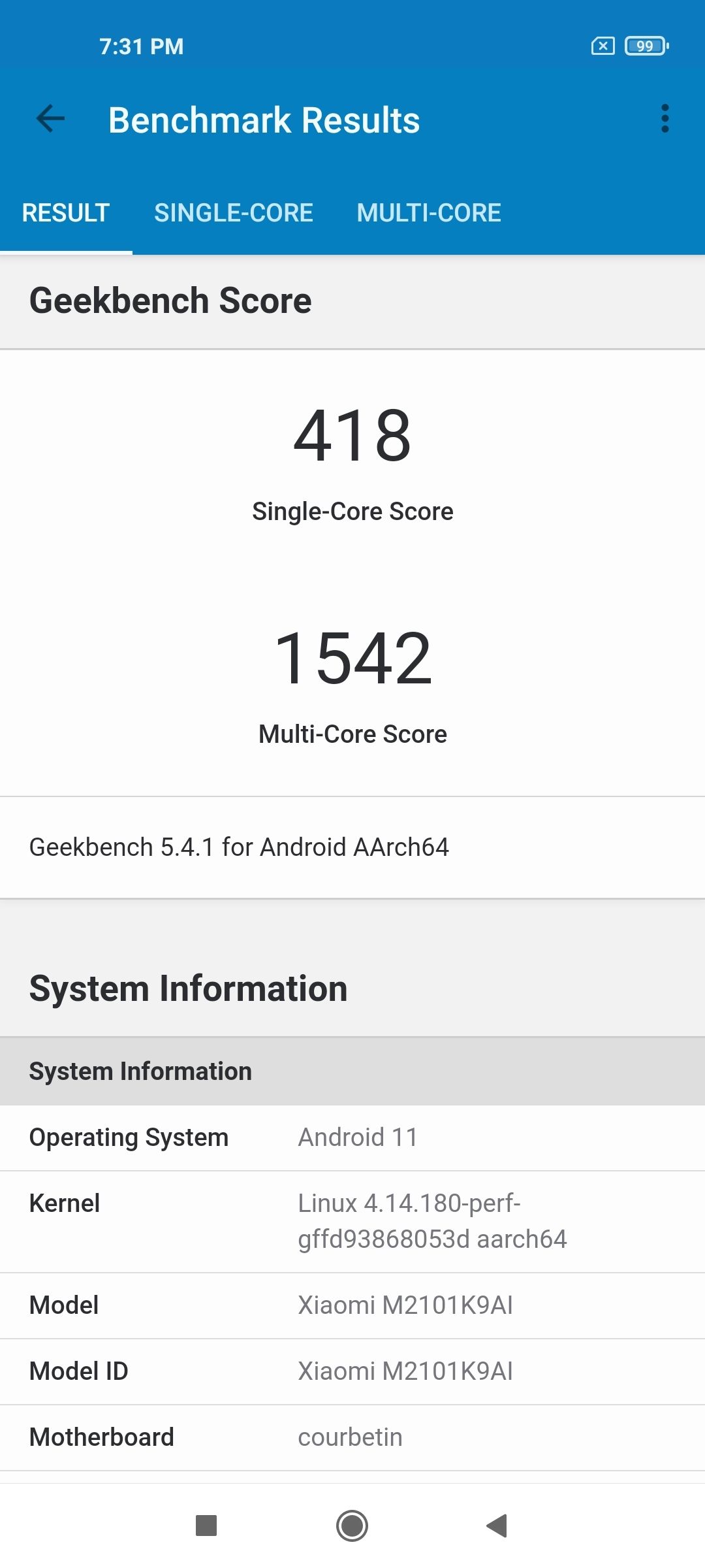 Geekbench5 Benchmark