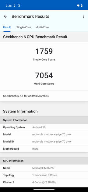 Geekbench6 Benchmark