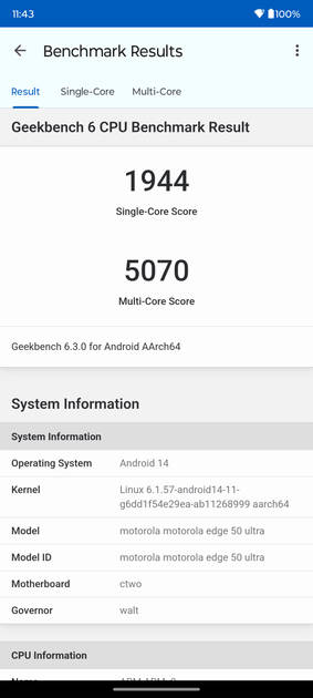 Geekbench6 Benchmark