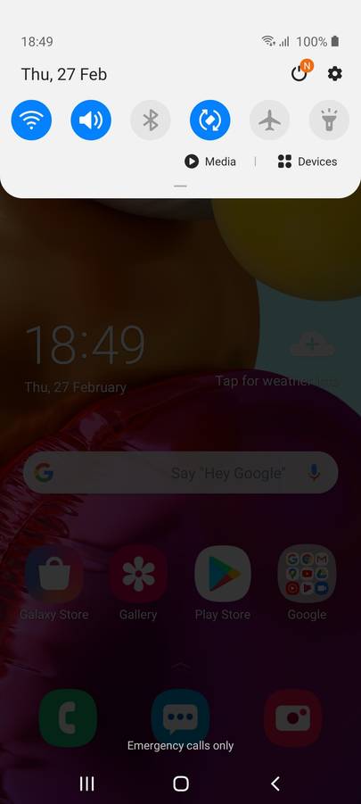 samsung a71 led notification