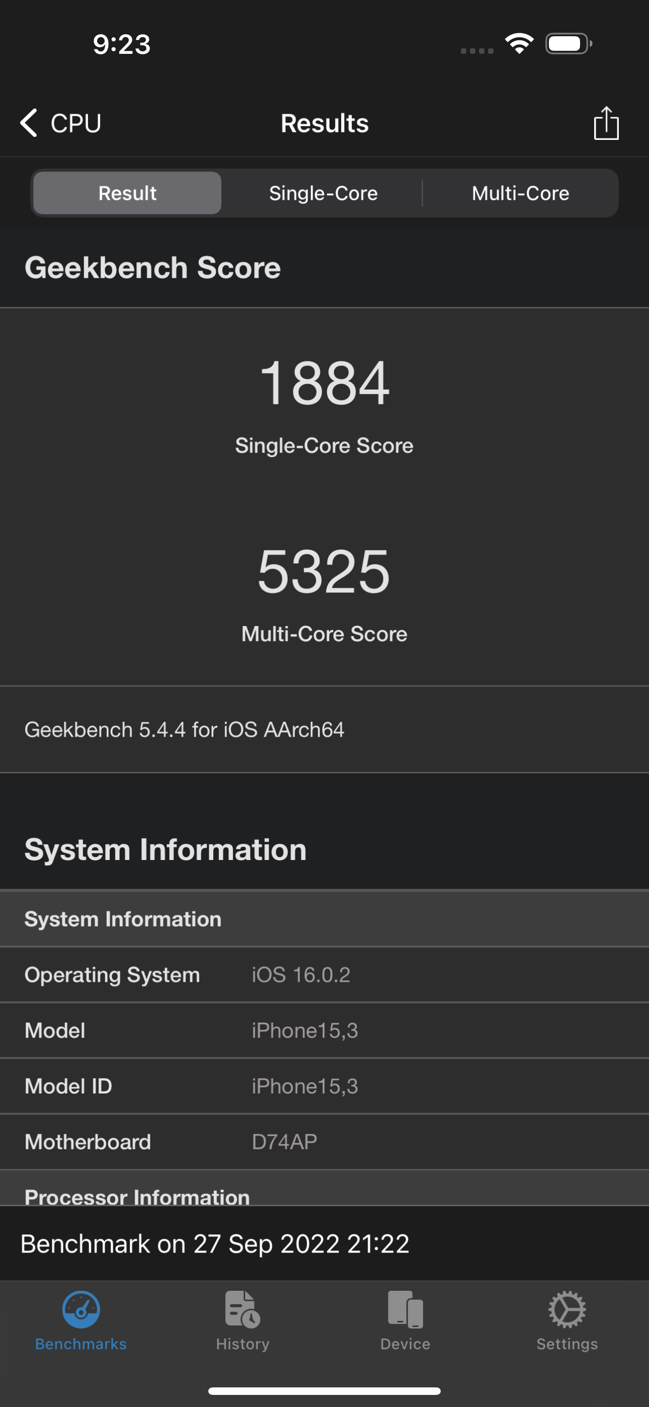 Geekbench5 Benchmark