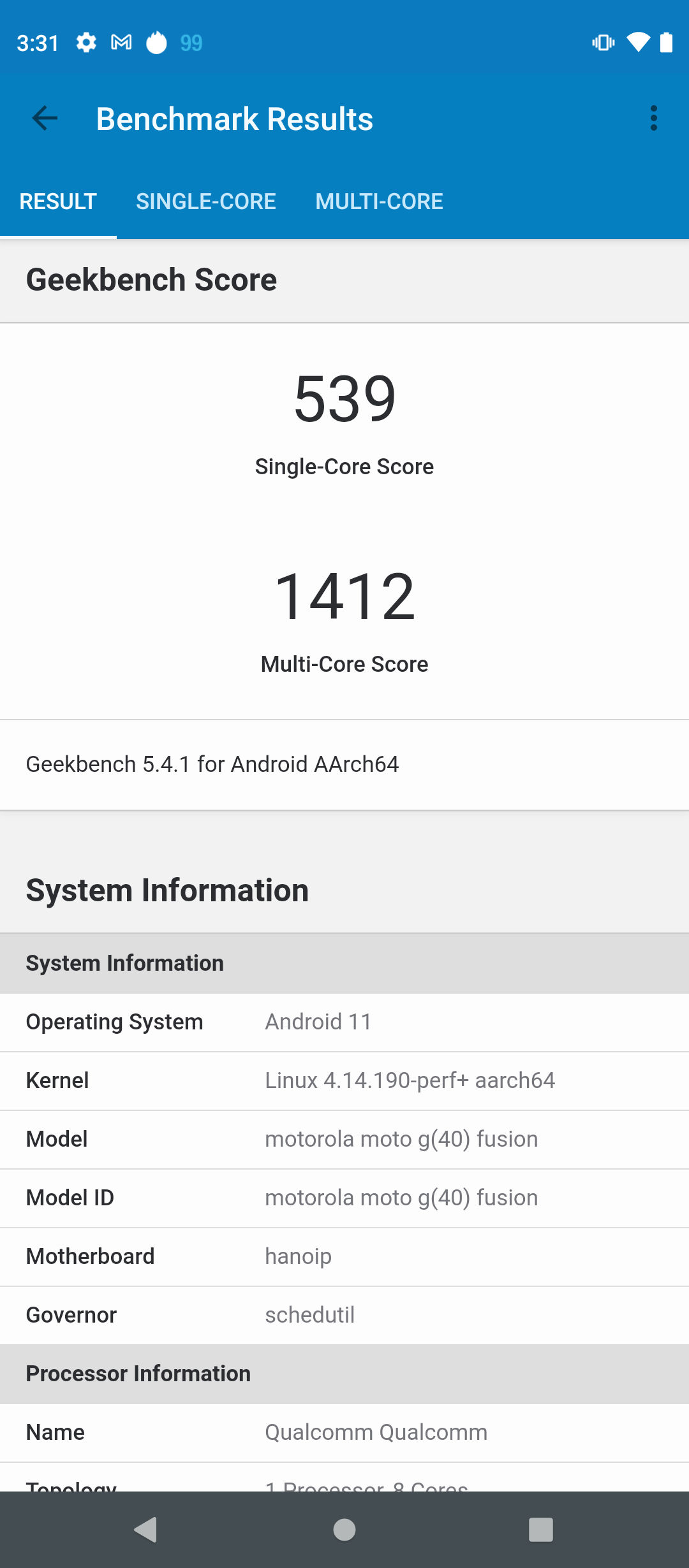 Geekbench5 Benchmark