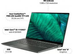 Acer Swift 5 Intel Evo Laptop (Core i7 11th Gen/16 GB/1 TB SSD/Windows 11) SF514-55TA (NX.A6SSI.006)