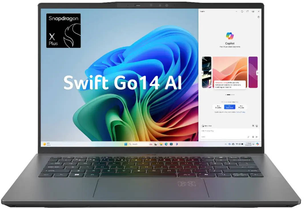Acer Swift Go 14 AI SFG14-AI (NX.KYXSI.001) Laptop (Snapdragon X Plus/16 GB/512 GB SSD/Windows 11)
