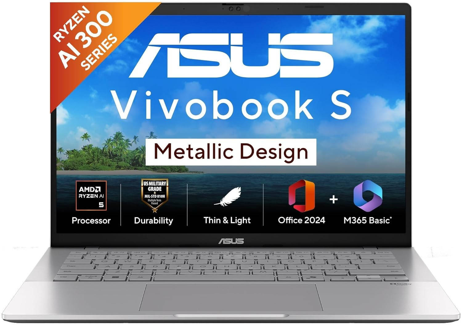Asus VivoBook S14 M3407KA-SF2501WS Laptop (AMD Quad Core Ryzen AI 5/16 GB/512 GB SSD/Windows 11)