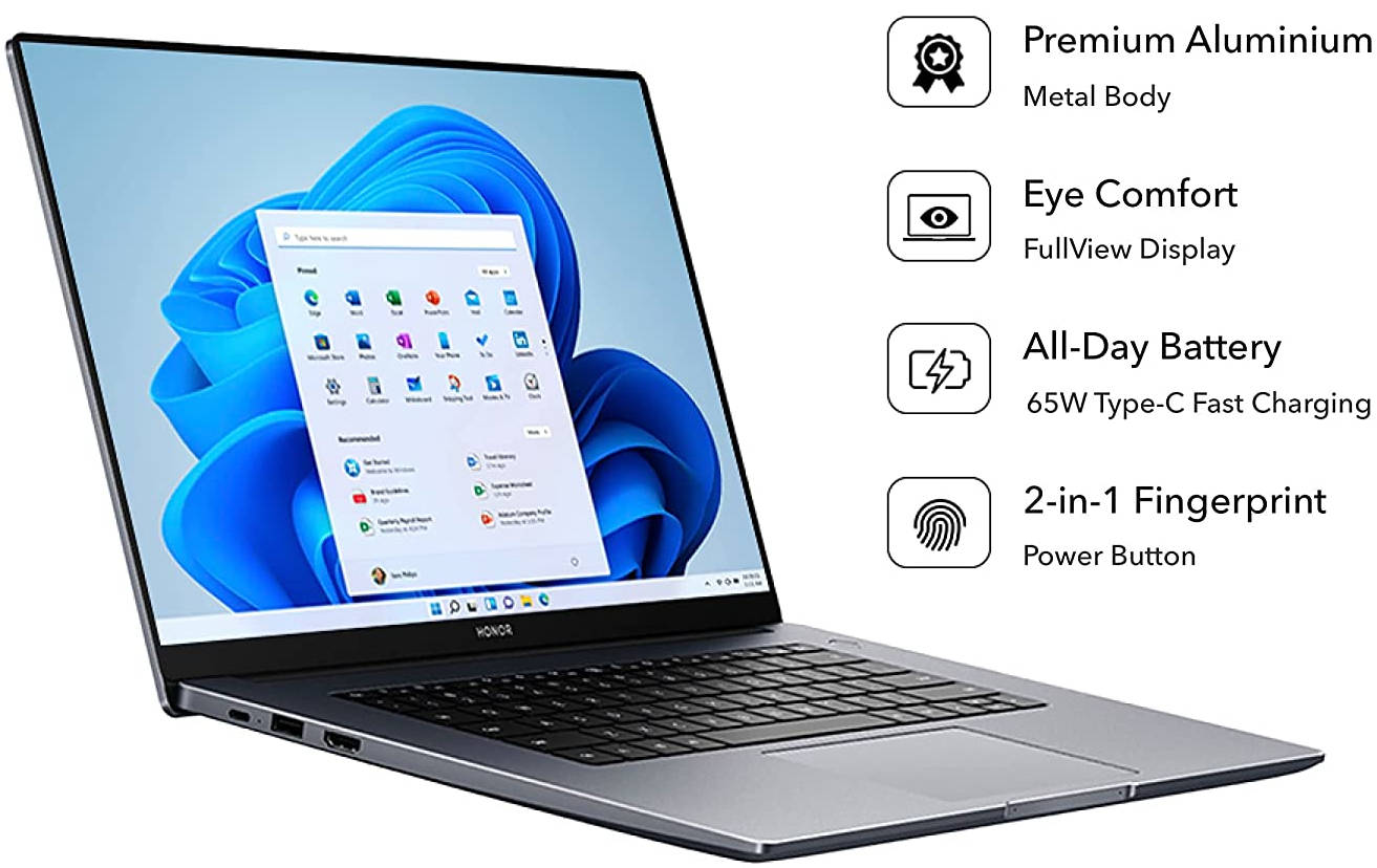 Honor MagicBook 15 (BohrM-WDQ9CHNE) Laptop (AMD Hexa Core Ryzen 5/8 GB/256 GB SSD/Windows 11)