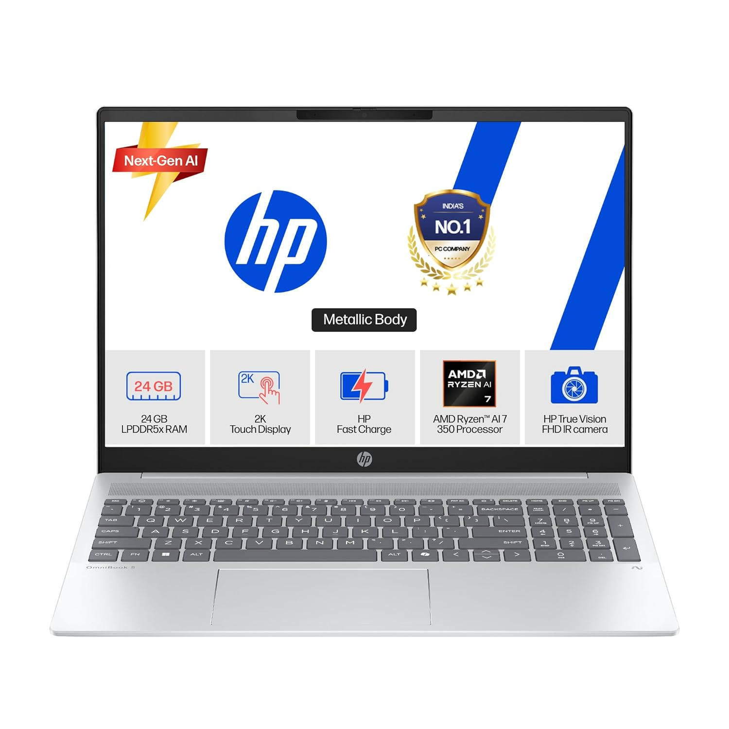 HP (CG9Y6PA) Laptop (AMD Ryzen AI 7 350/24 GB/1 TB SSD/Windows 11)