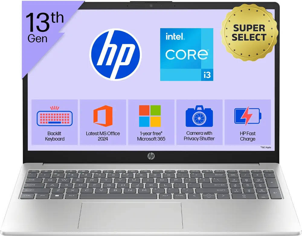 HP 15-fd0668TU (BG6E1PA) Laptop (Core i3 13th Gen/16 GB/512 GB SSD/Windows 11)