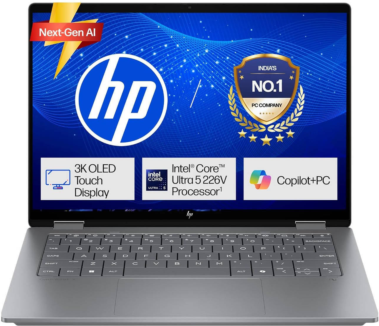 HP OmniBook X Flip 14-fm0099TU (C1QV9PA) Laptop (Core Ultra 5 (Series 2)/16 GB/1 TB SSD/Windows 11/8 GB)