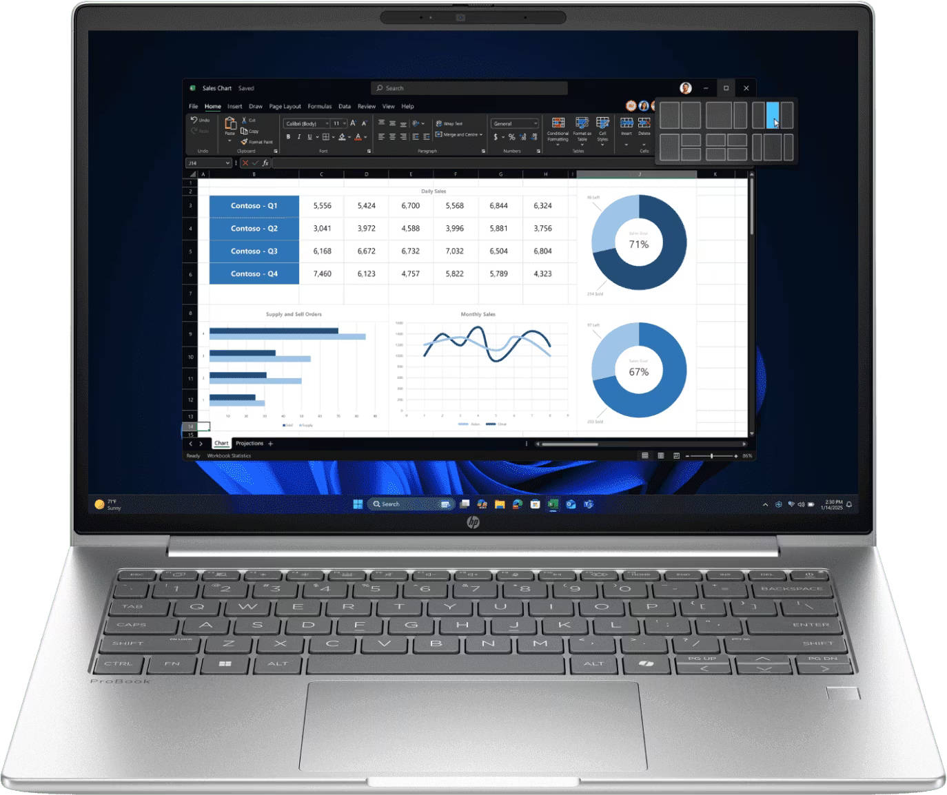 HP ProBook 4 G1i (CK2F6PA) Laptop (Core Ultra 7  Series 2 /32 GB/512 GB SSD/Windows 11)