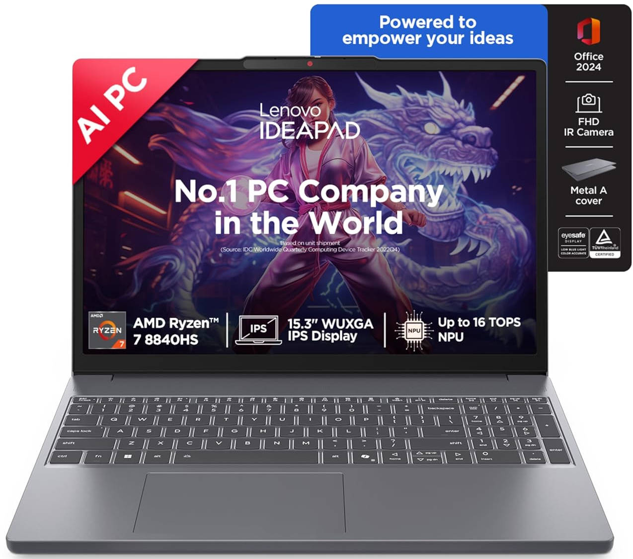 Lenovo IdeaPad Slim 3 15AHP10 (83KA0048IN) Laptop (AMD Octa Core Ryzen 7/16 GB/512 GB SSD/Windows 11)