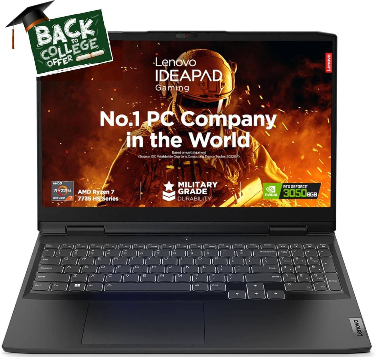 Lenovo IdeaPad Gaming 3 15ARH7 (82SB00QSIN) Laptop (AMD Octa Core Ryzen 7/16 GB/512 GB SSD/Windows 11/6 GB)