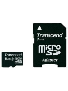 Transcend 16GB MicroSDHC Class 4 TS16GUSDHC4 Price
