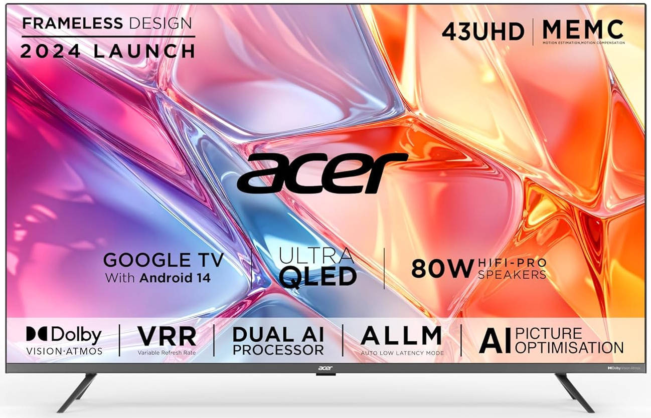 Acer Super Series AR43QDXGU2875AT 43 inch (109 cm) QLED 4K TV