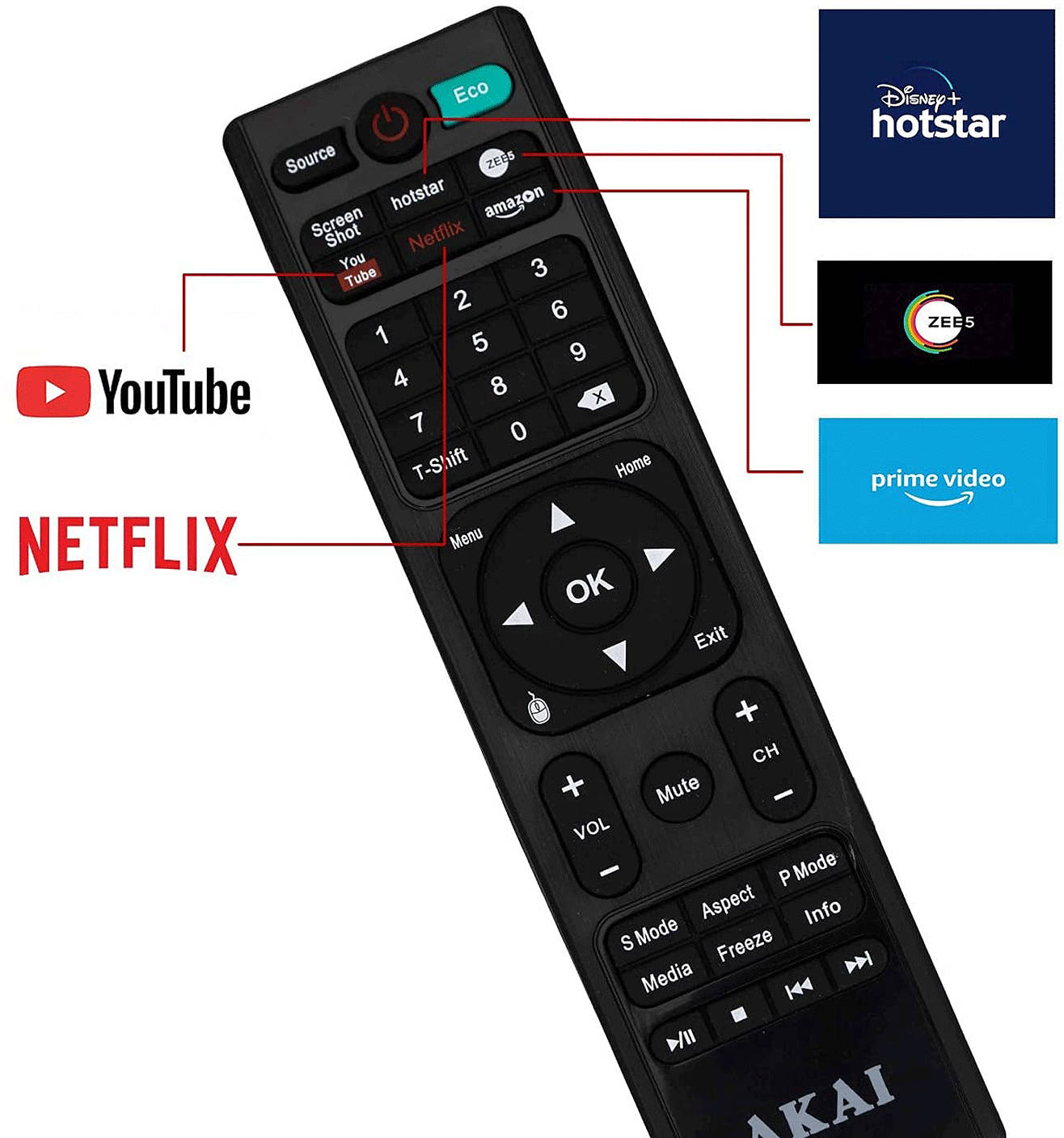 Akai AKLT40S-D409W 40 inch (101 cm) LED HD-Ready TV