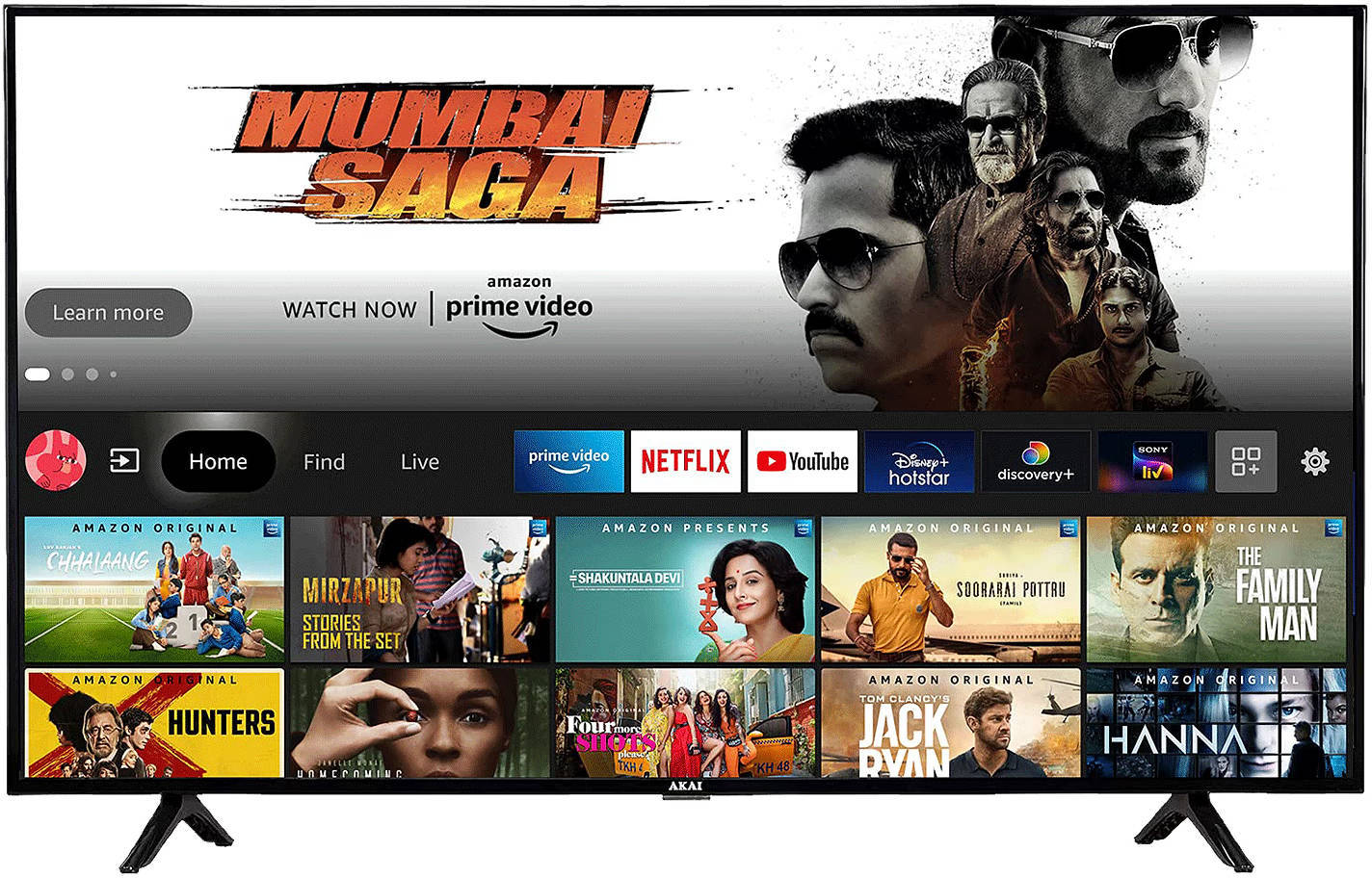 Akai AKLT43S-DFS6T 43 inch (109 cm) LED Full HD TV