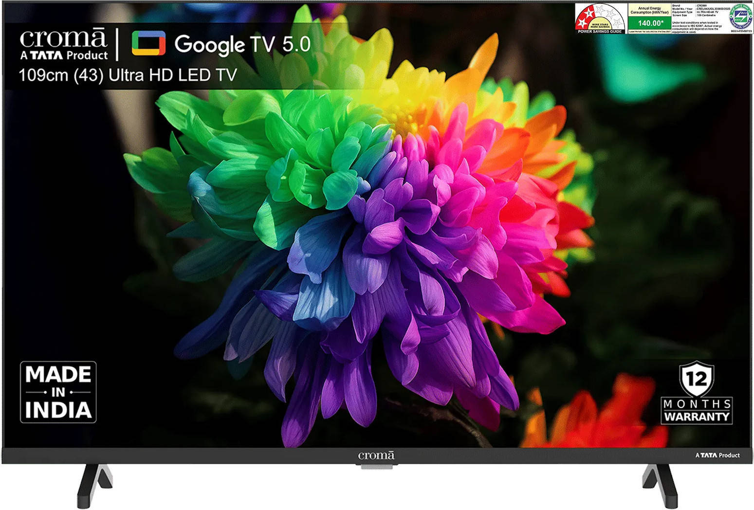 Croma CREL043UGL333850 43 inch (109 cm) LED 4K TV