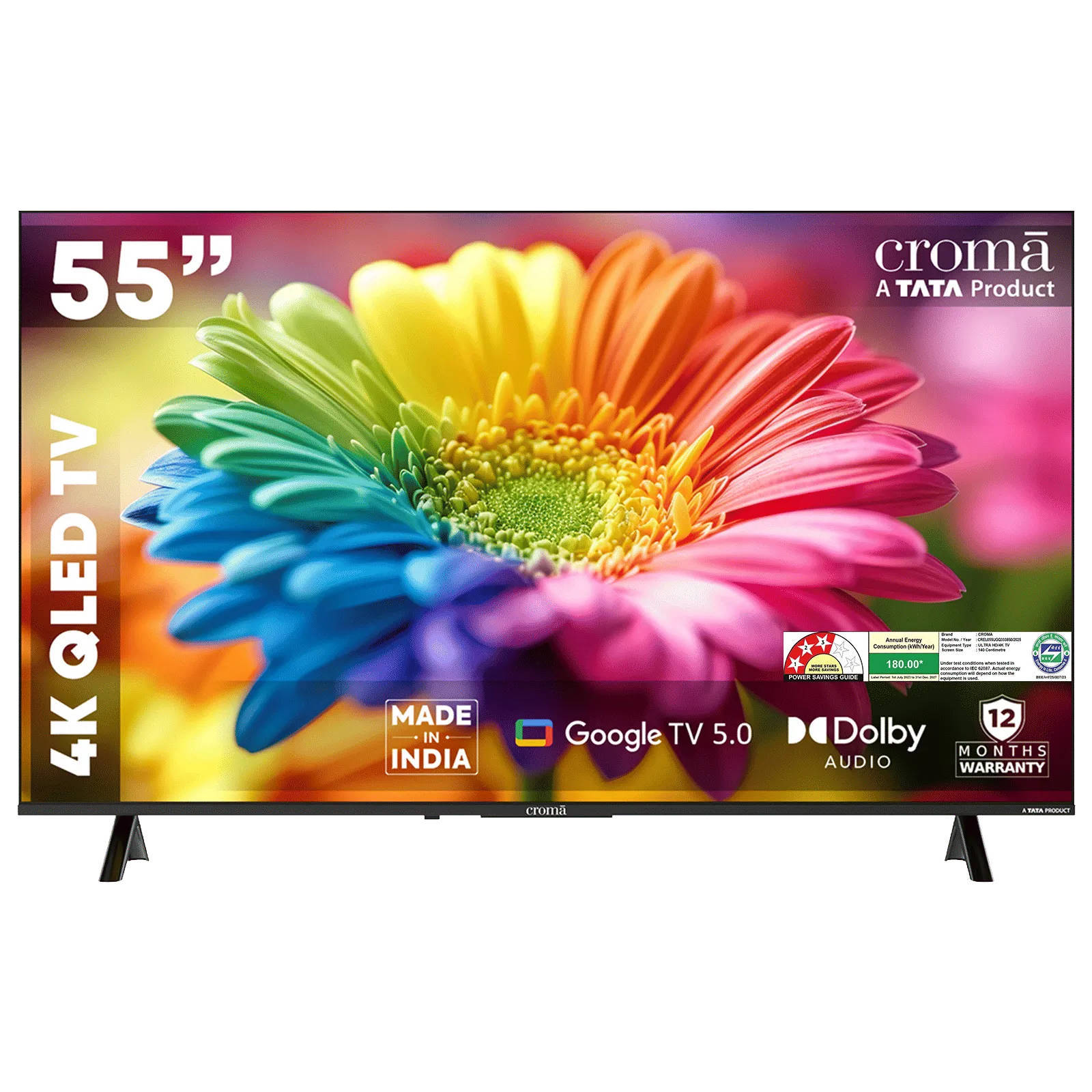 Croma CREL055UGQ333850 55 inch (139 cm) QLED 4K TV