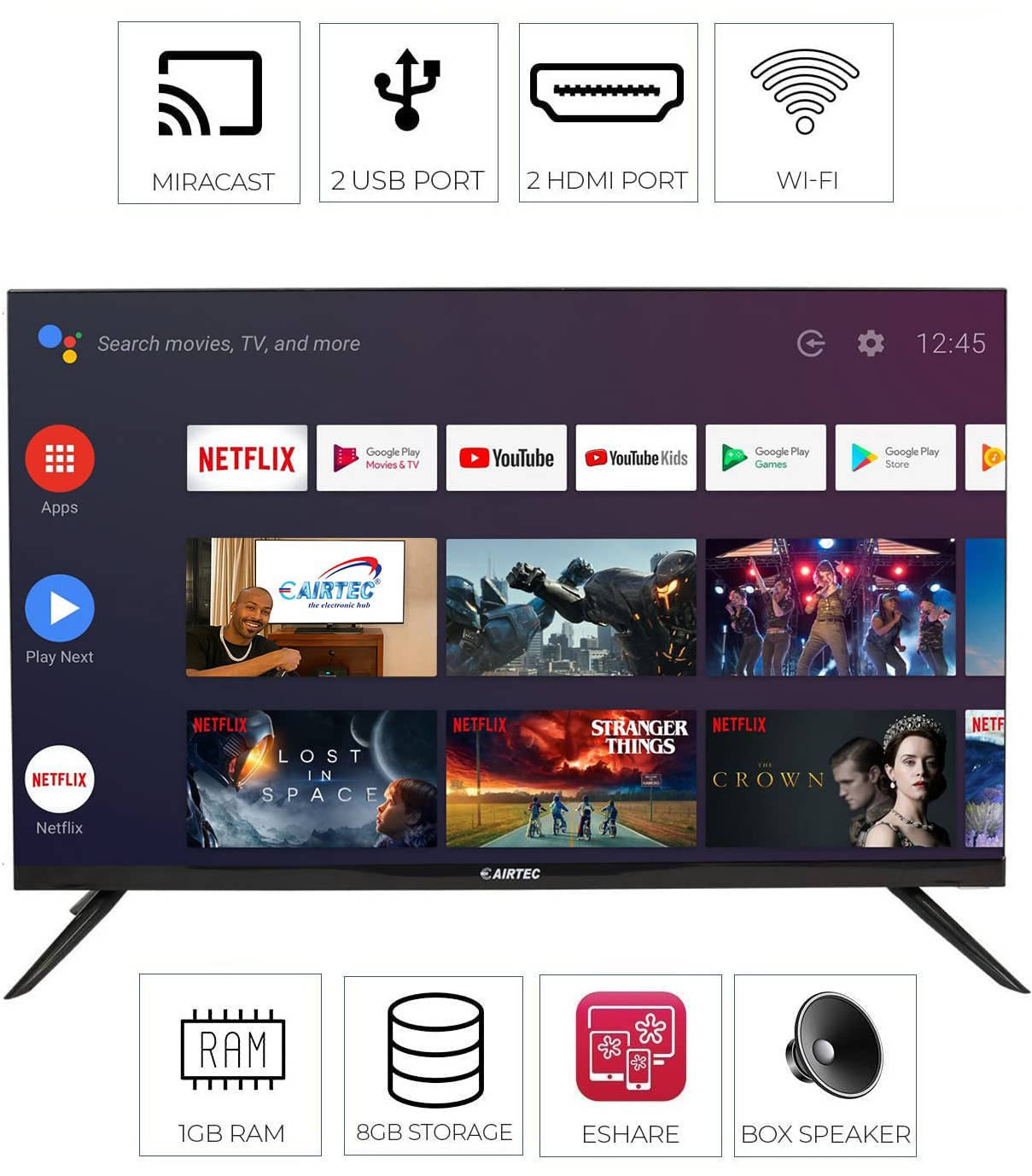 eAirtec 32DJSMARTCloud 32 inch (81 cm) LED HD-Ready TV