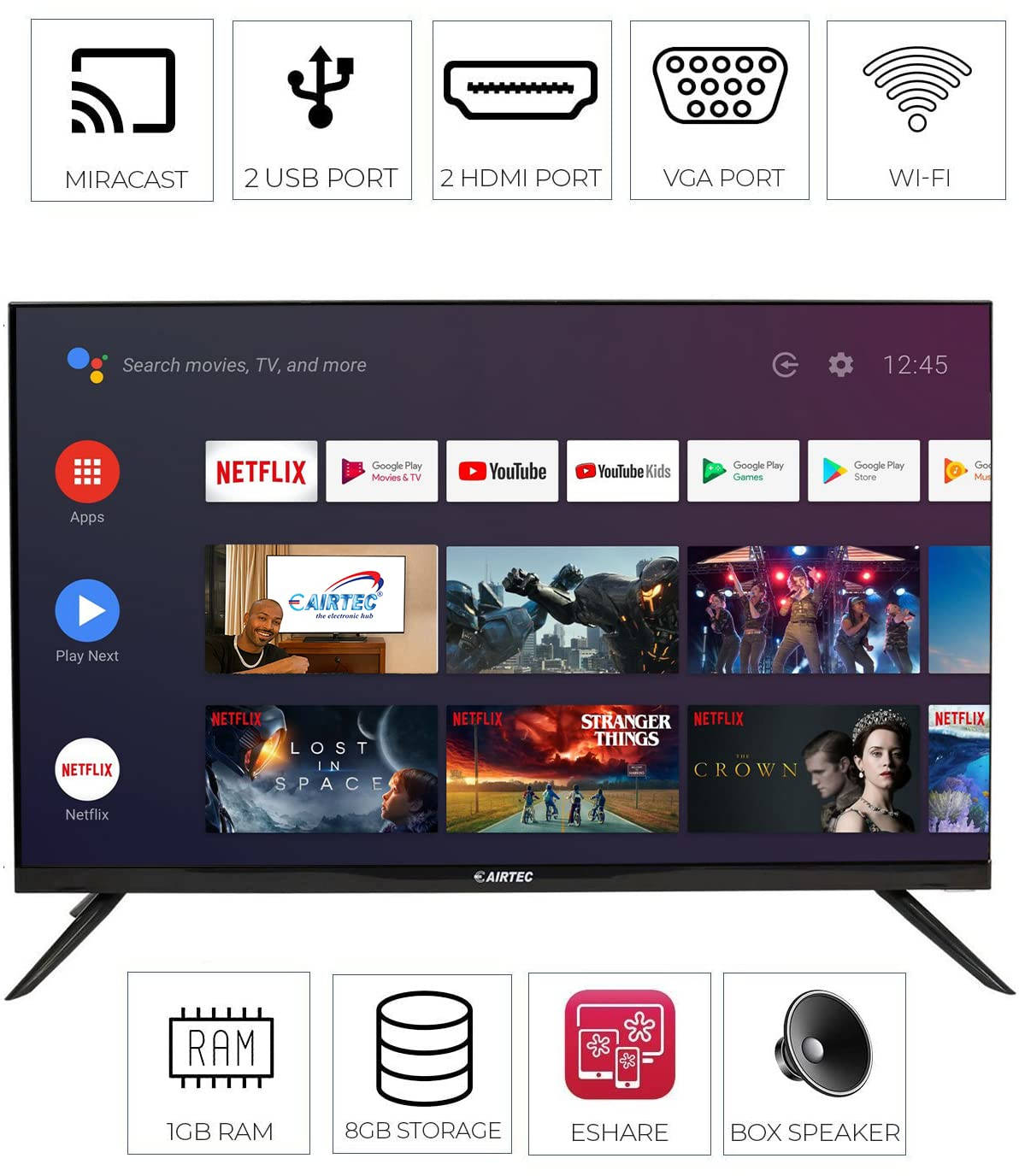 eAirtec 43DJSMARTCloud 43 inch (109 cm) LED 4K TV