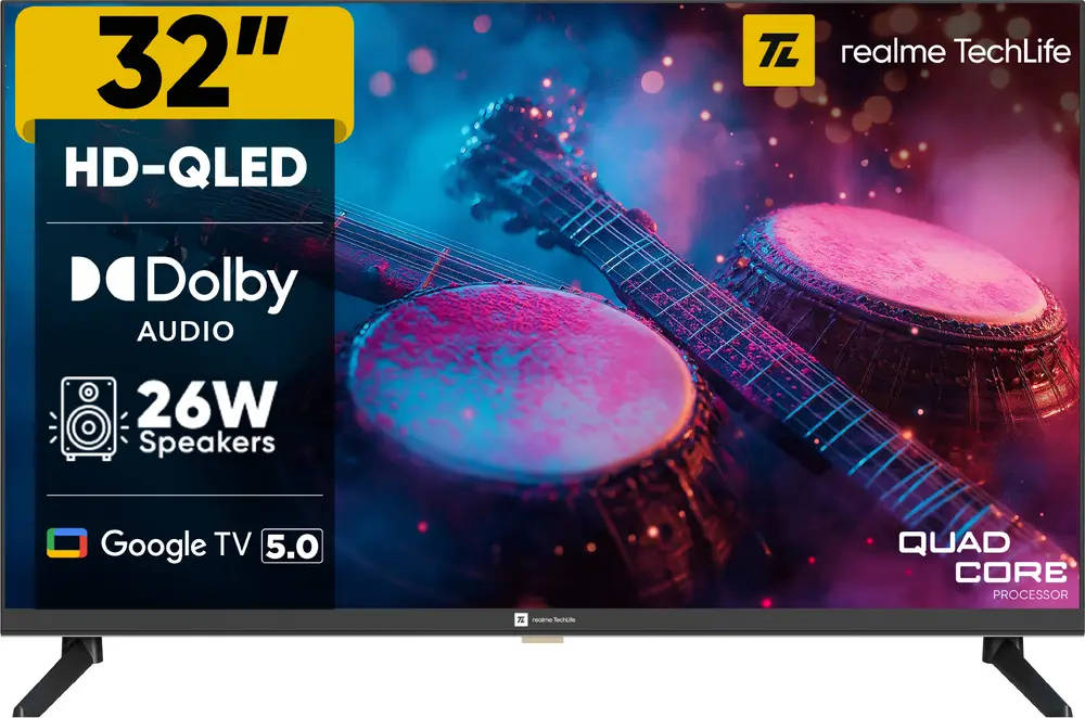 realme TechLife 32HDGQRDDAQ 32 inch (81 cm) QLED HD-Ready TV
