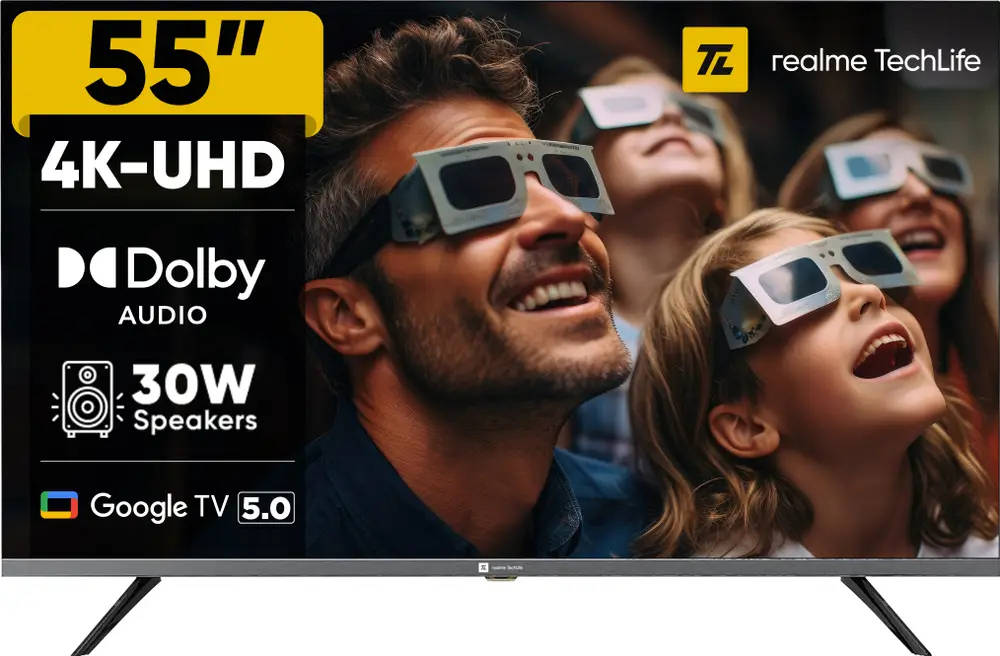 realme TechLife 55UHDGDRDDVB 55 inch (139 cm) LED 4K TV