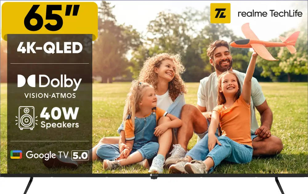 realme TechLife 65UHDGQRDDVQ 65 inch (165 cm) QLED 4K TV